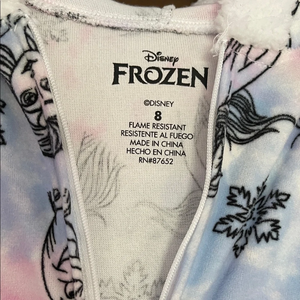 Disney Frozen Kids One Piece Footie - Pink and White - Picture 2 of 4